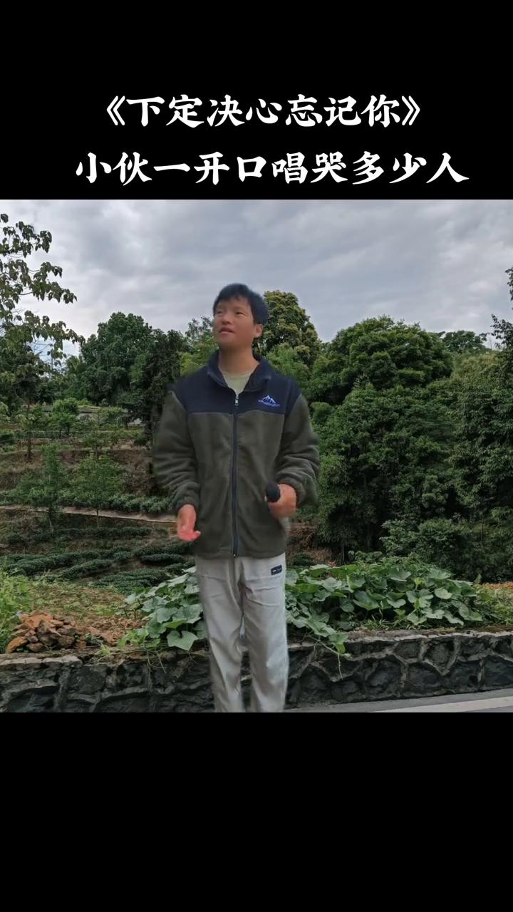 《下定决心忘记你》，小伙一开口唱哭多少人。
决心忘记你，比原唱都好听。我的委屈，