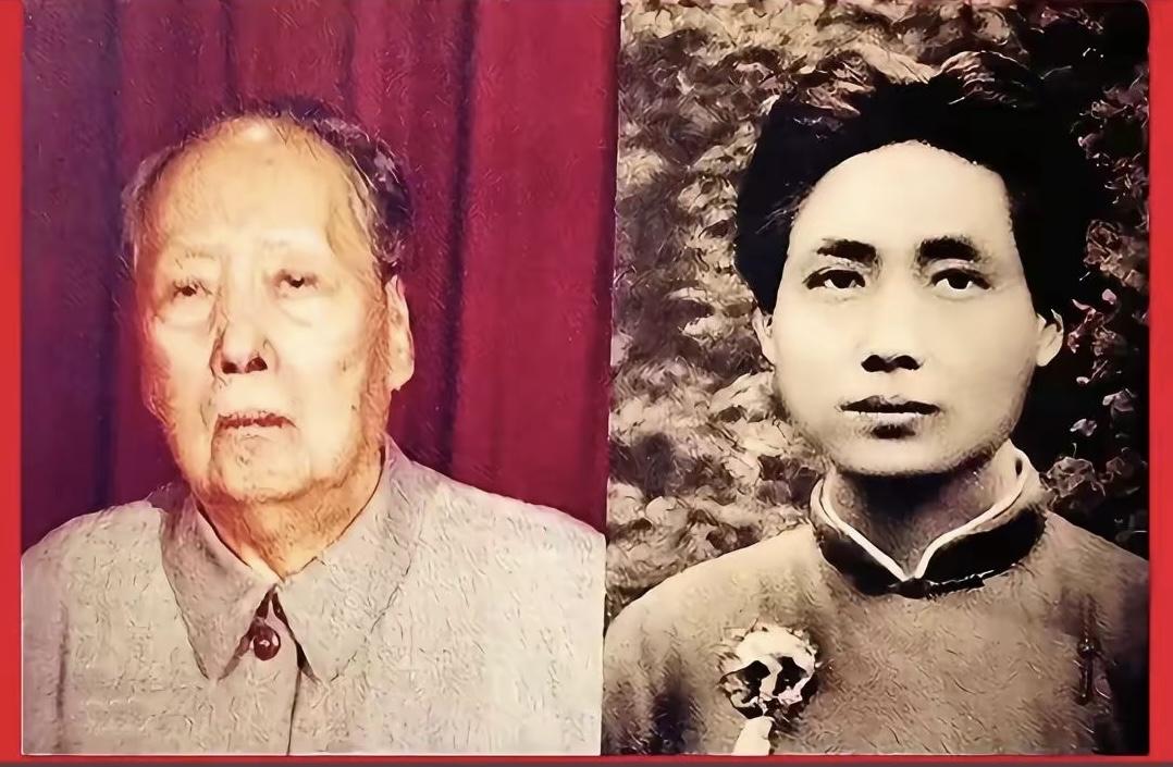 少年时代的毛主席！老年时期的毛主席！一生为民！