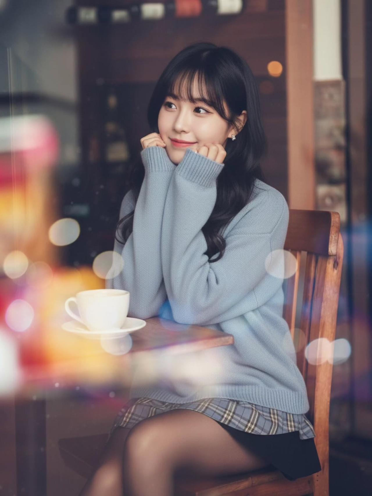 晒图笔记大赛冬日暖阳下，咖啡香里，少女微笑如画