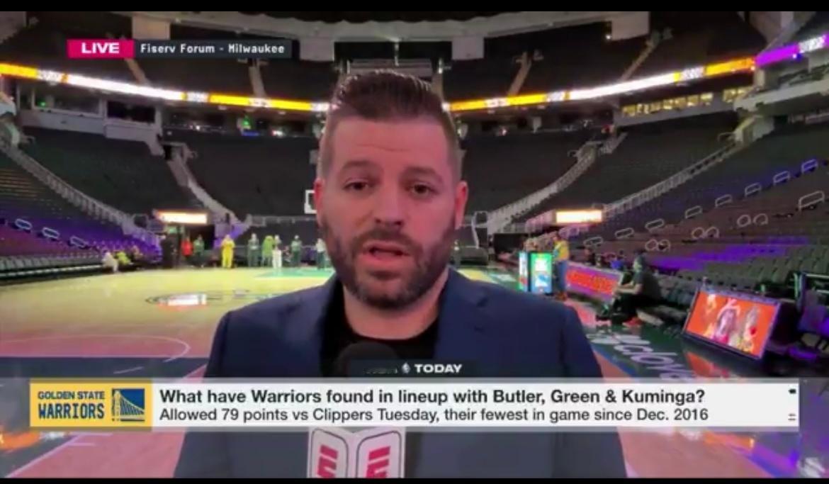 Anthony slater:今晚勇士队上半场开始和结束都派出了巴特勒、格林和库