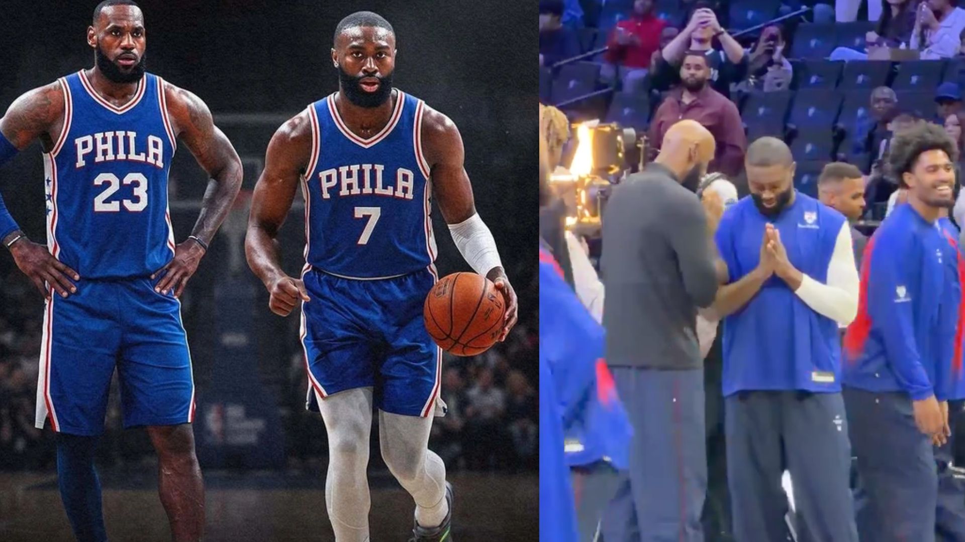 詹姆斯杰伦布朗专属握手礼！双手合十收尾，NBA官方都转发了