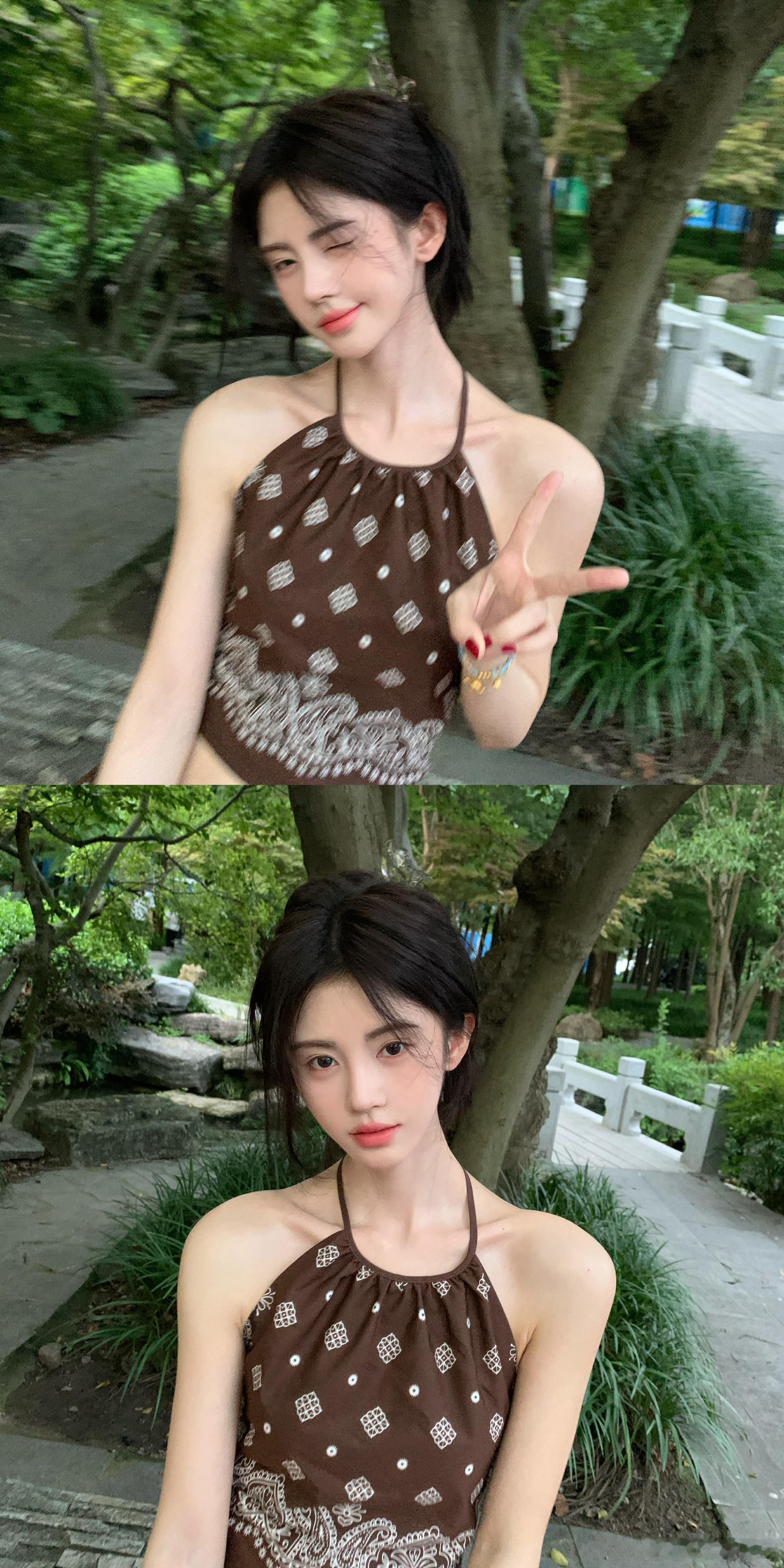 鞠婧祎这个比例也太好了吧，那个脸也太小了吧，姐姐好美，我好爱！ ​​​
