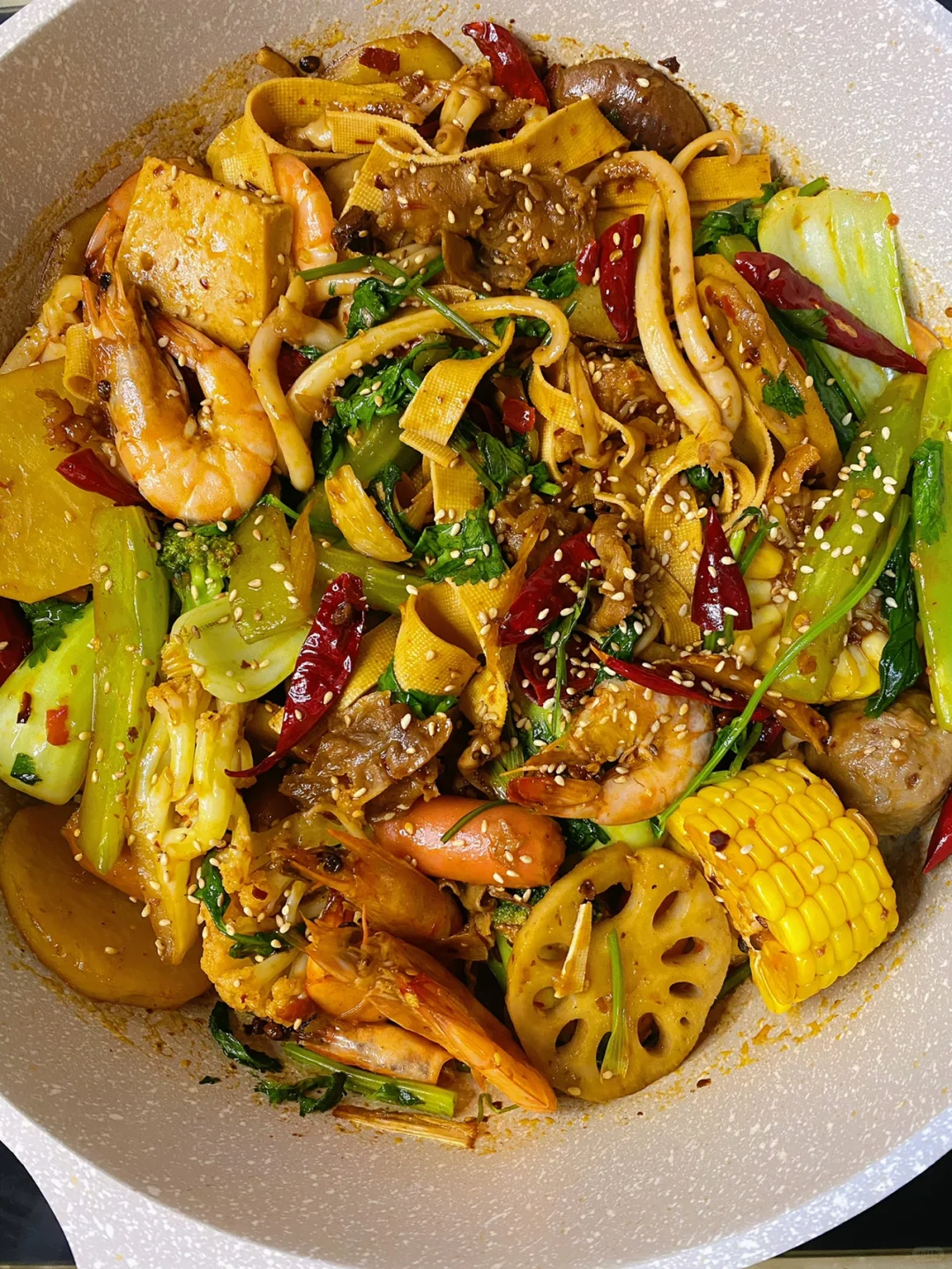 家庭版自制麻辣香锅 香辣过瘾 太费米饭了