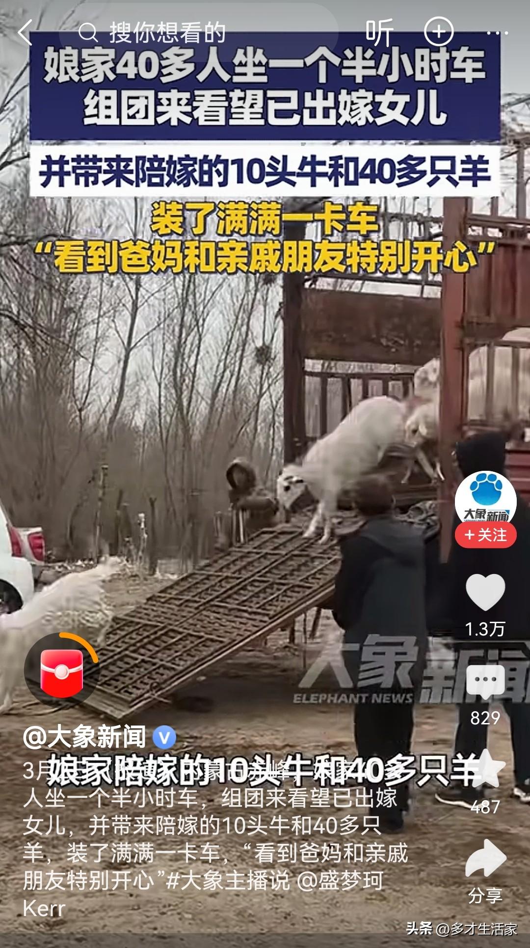 一卡车牛羊+40人亲友团：婚姻最大的安全感，娘家给得明明白白
 
看到内蒙娘家4