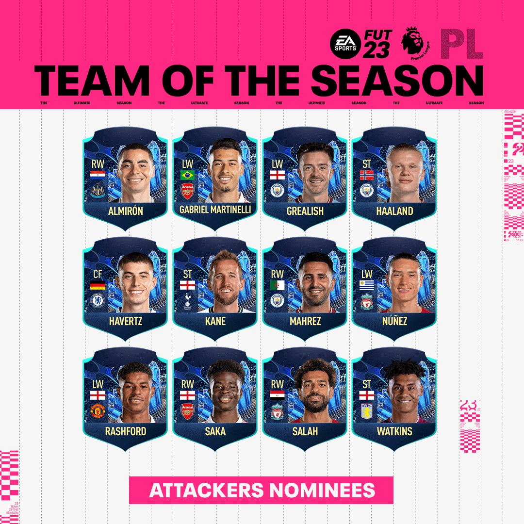 EA SPORTS评选了英超赛季最佳首发阵容，曼联一共4名球员入选40人候选名单