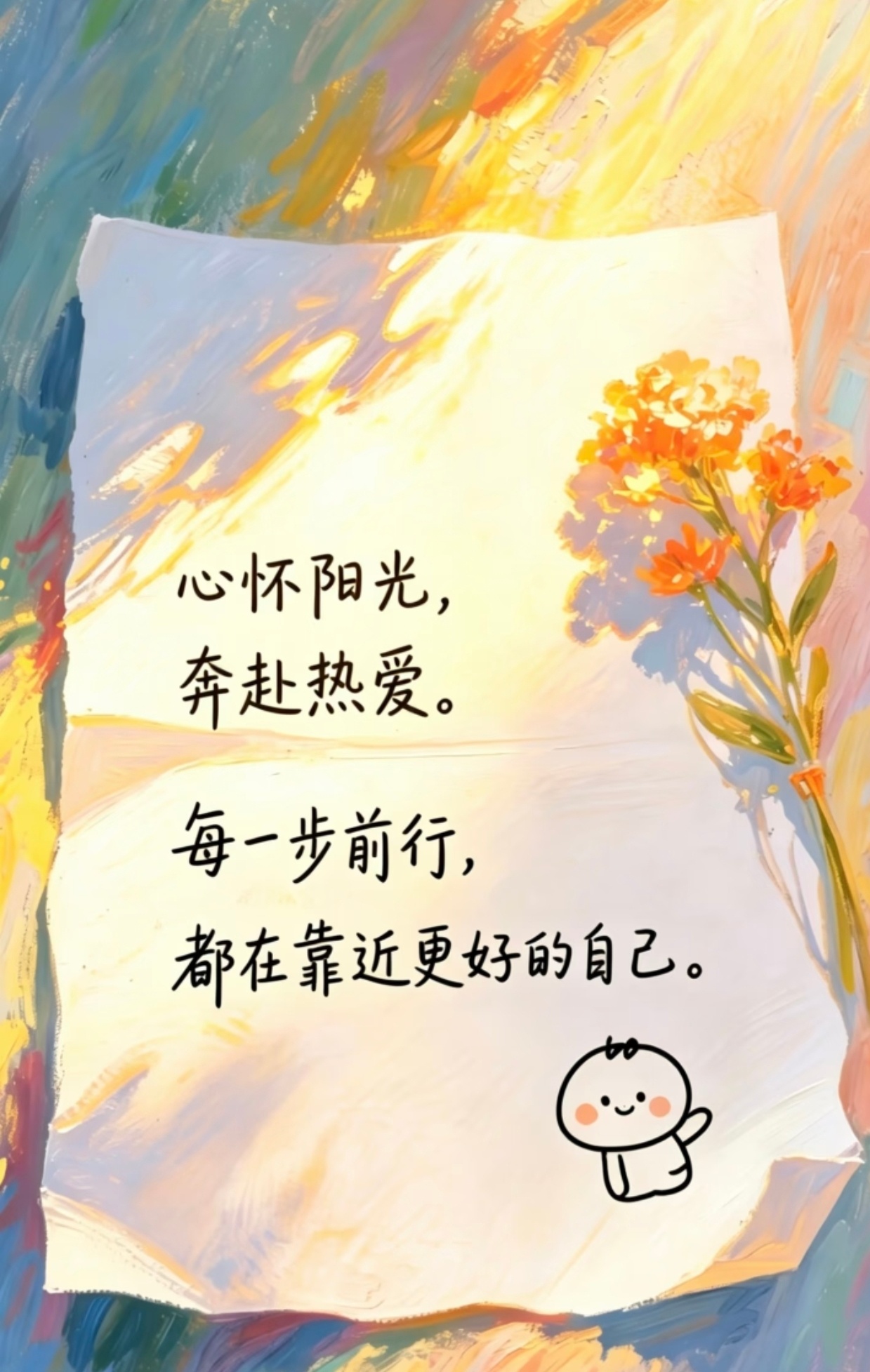 “在努力，在更新，在变好”“小进步，小惊喜，小开心”“在生活，在记录，在珍惜”人