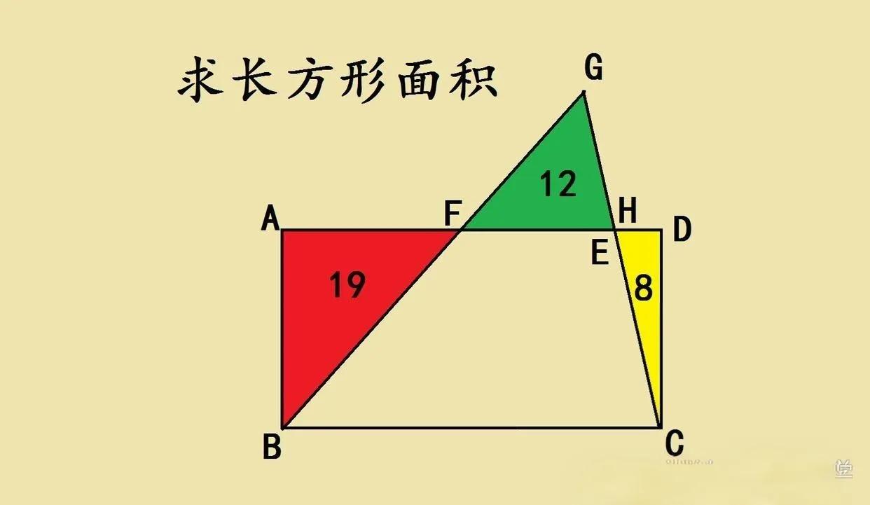 今天被一道求长方形面积的题狠狠拿捏，过程超有意思，必须分享！
 
图里有长方形A