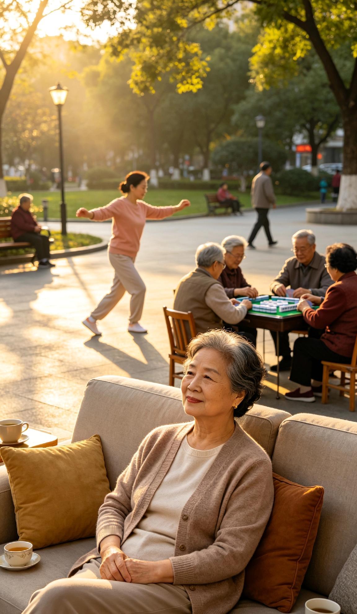 人过六十，半生风雨看淡，终于读懂生活最简单的幸福。
晨起奔赴公园锻炼，舒展筋骨，