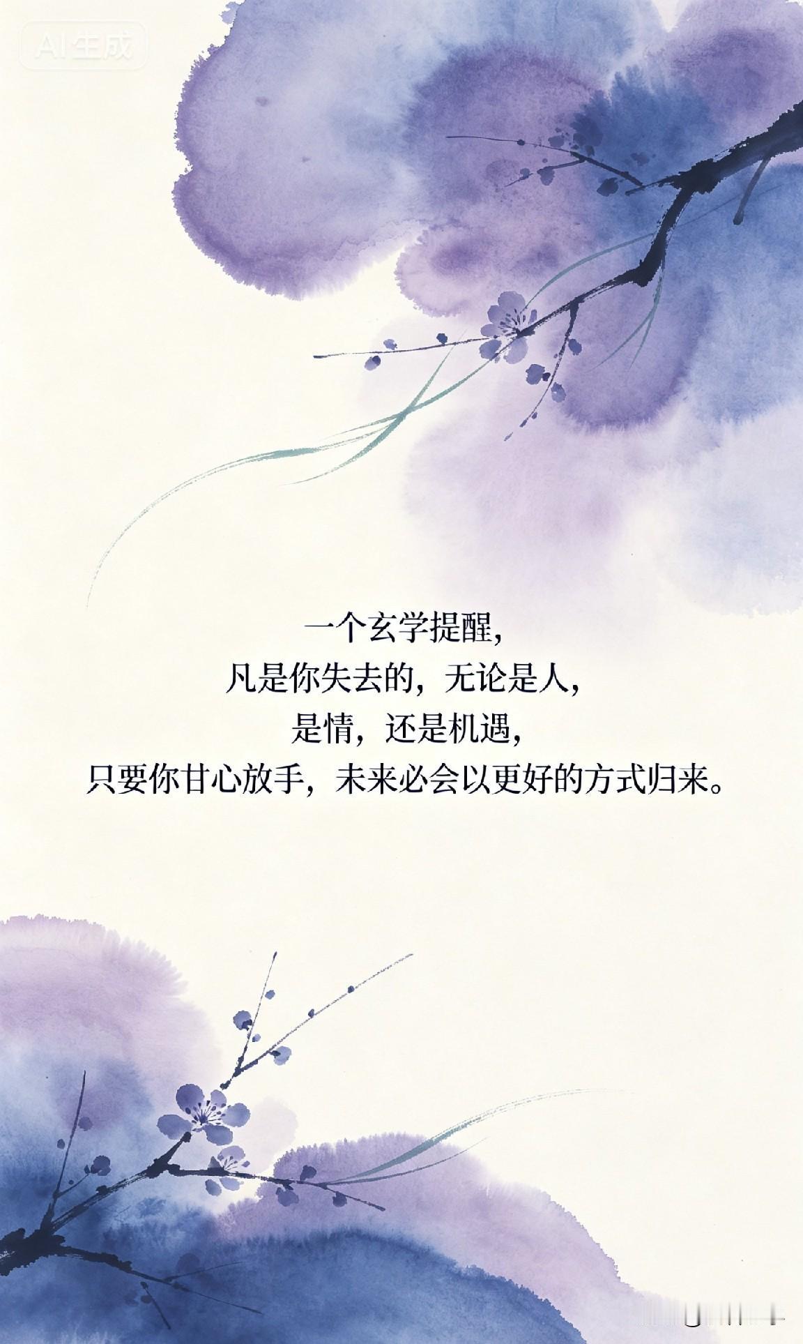 一个玄学提醒，凡是你失去的，无论是人，是情，还是机遇，只要你甘心放手，未来必会以