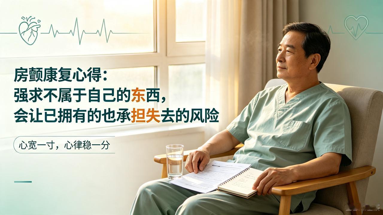 房颤康复心得：强求不属于自己的东西，会让已拥有的也承担失去的风险
 
没确诊房颤