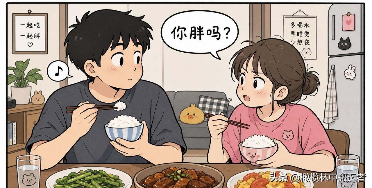 推荐有趣的漫画吃饭时女朋友突然问我：“你觉得我胖吗？”我嘴里的饭咽也不是不咽也不