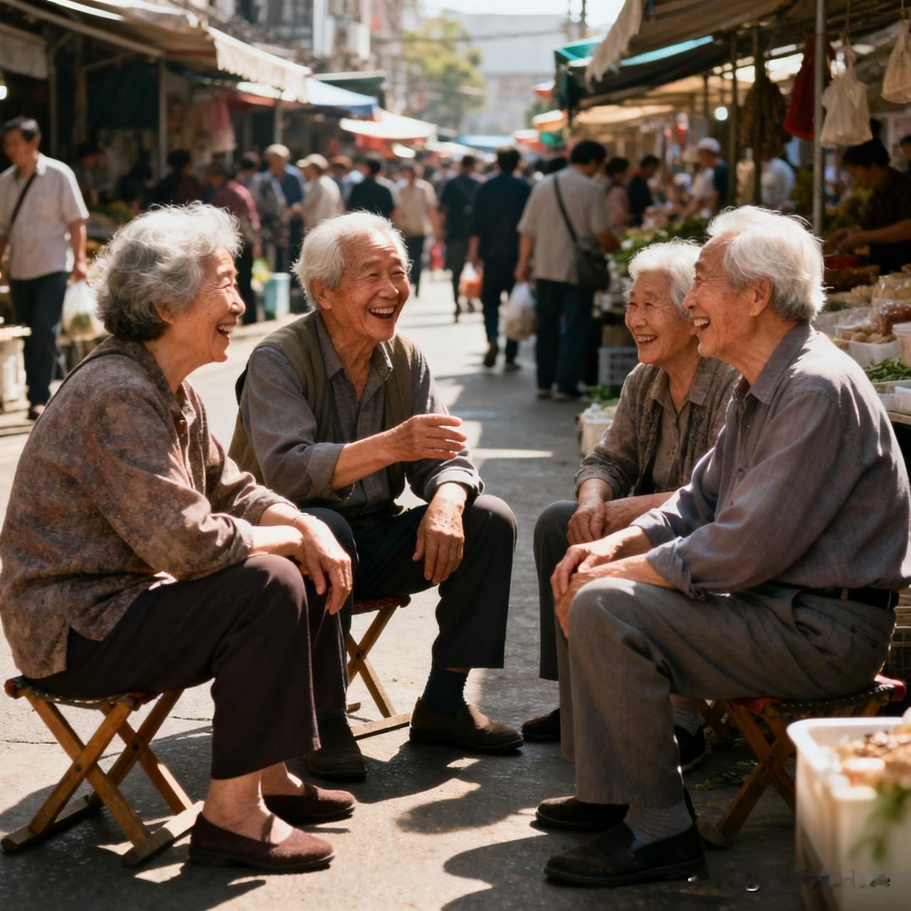 今儿上镇里买菜，等公交的闲暇当口，发现来往的人群中多是老年人为多，年轻人少见。
