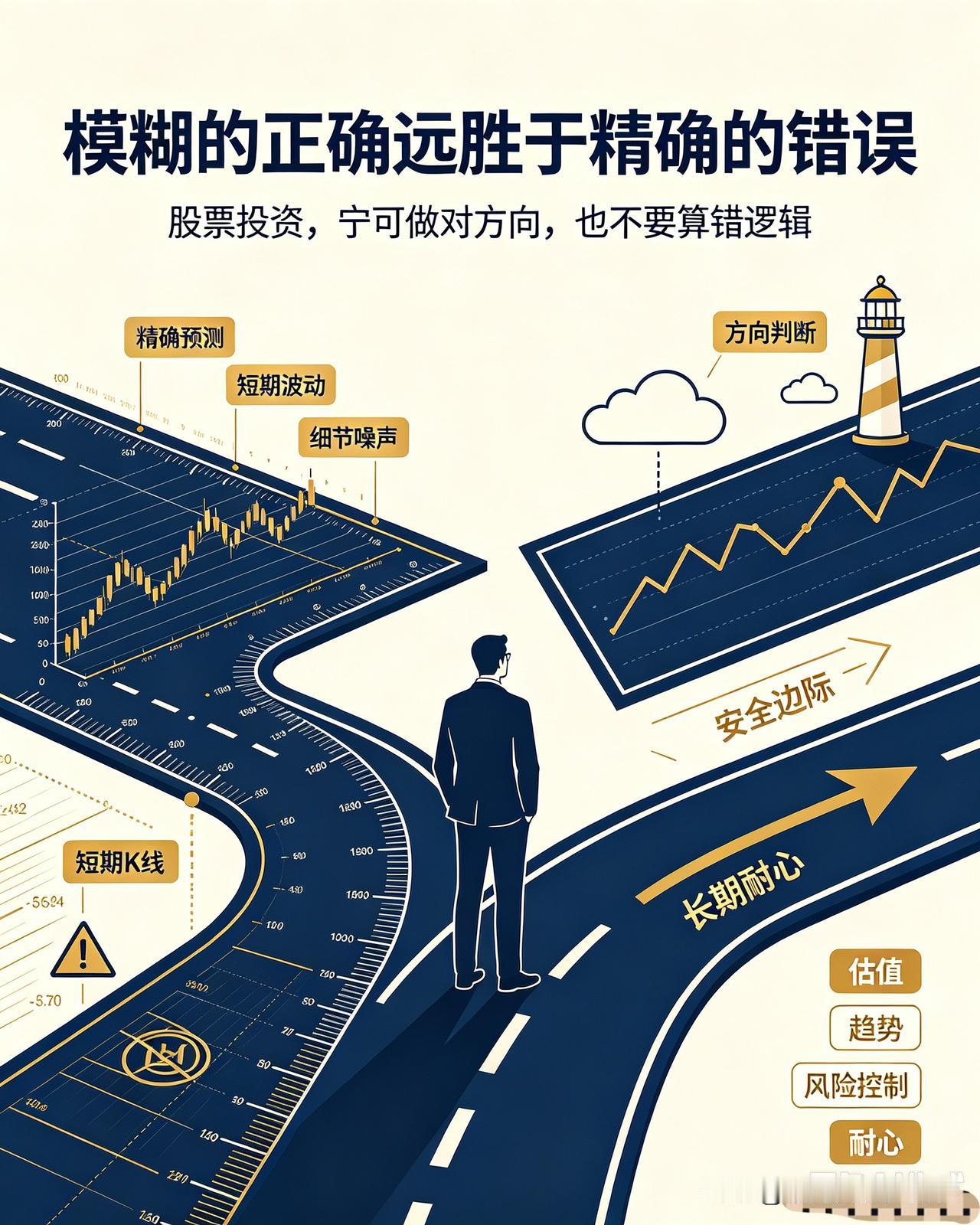 股票投资，“模糊的正确远胜于精确的错误”！

这句话是投资大师巴菲特（以及其搭档