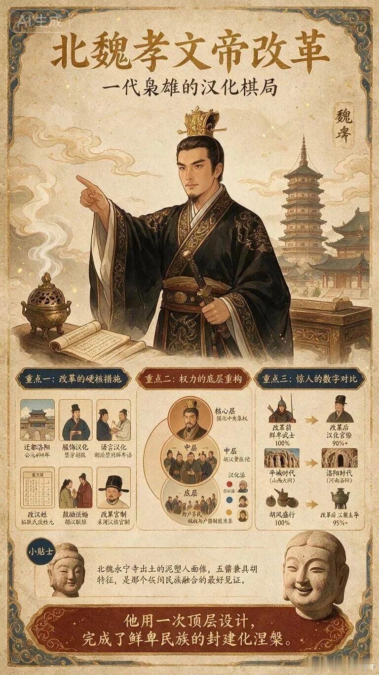 石头哥点评历史人物系列之九十七（孝文帝改革的历史画卷）～石头哥颇喜欢读《魏书》原
