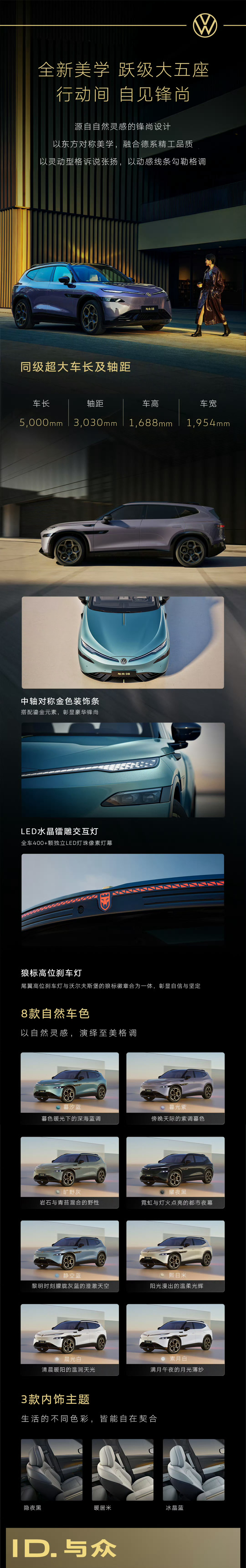 标配1500TOPS金标大众太顶了与众08是大众和小鹏联手的金标纯电大五座SUV