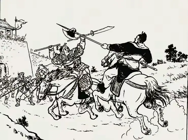 蓝靛颏领兵攻打瓦岗寨。瓦岗元帅马三保命两位兄弟出阵。蓝靛颏高叫：来将通...