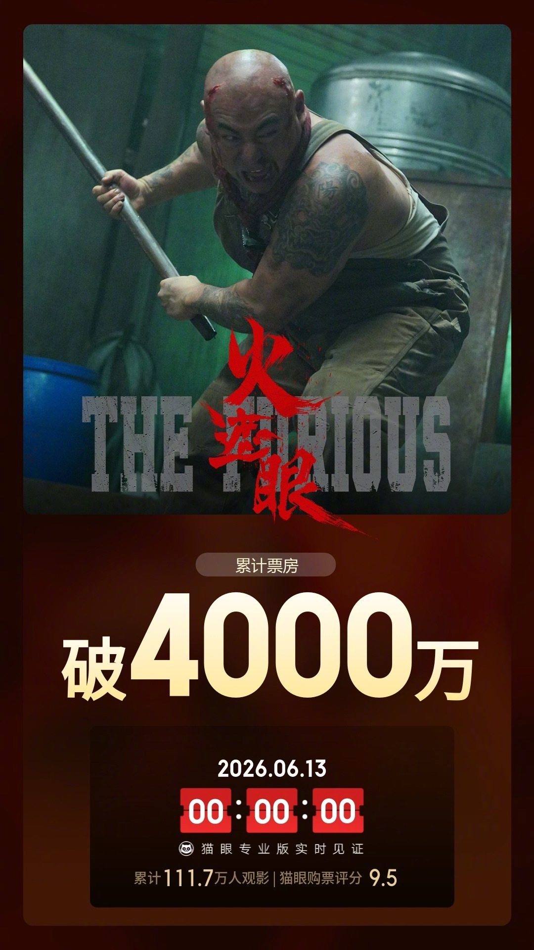 火遮眼票房破4000万 据猫眼专业版数据，电影《火遮眼》上映3天，总票房破400