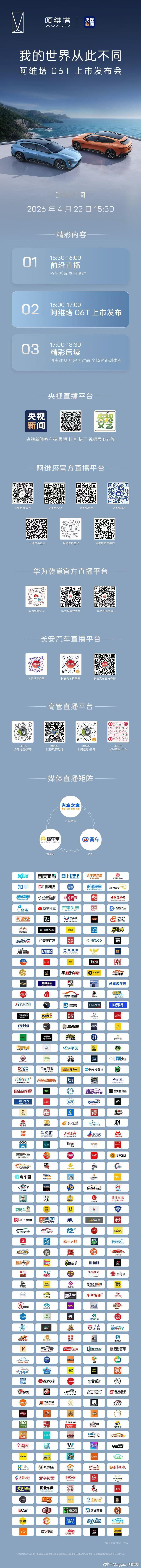 阿维塔06T上市 4月22日开启巅峰时刻春日派对・上市重磅发布・全场景路测全程高
