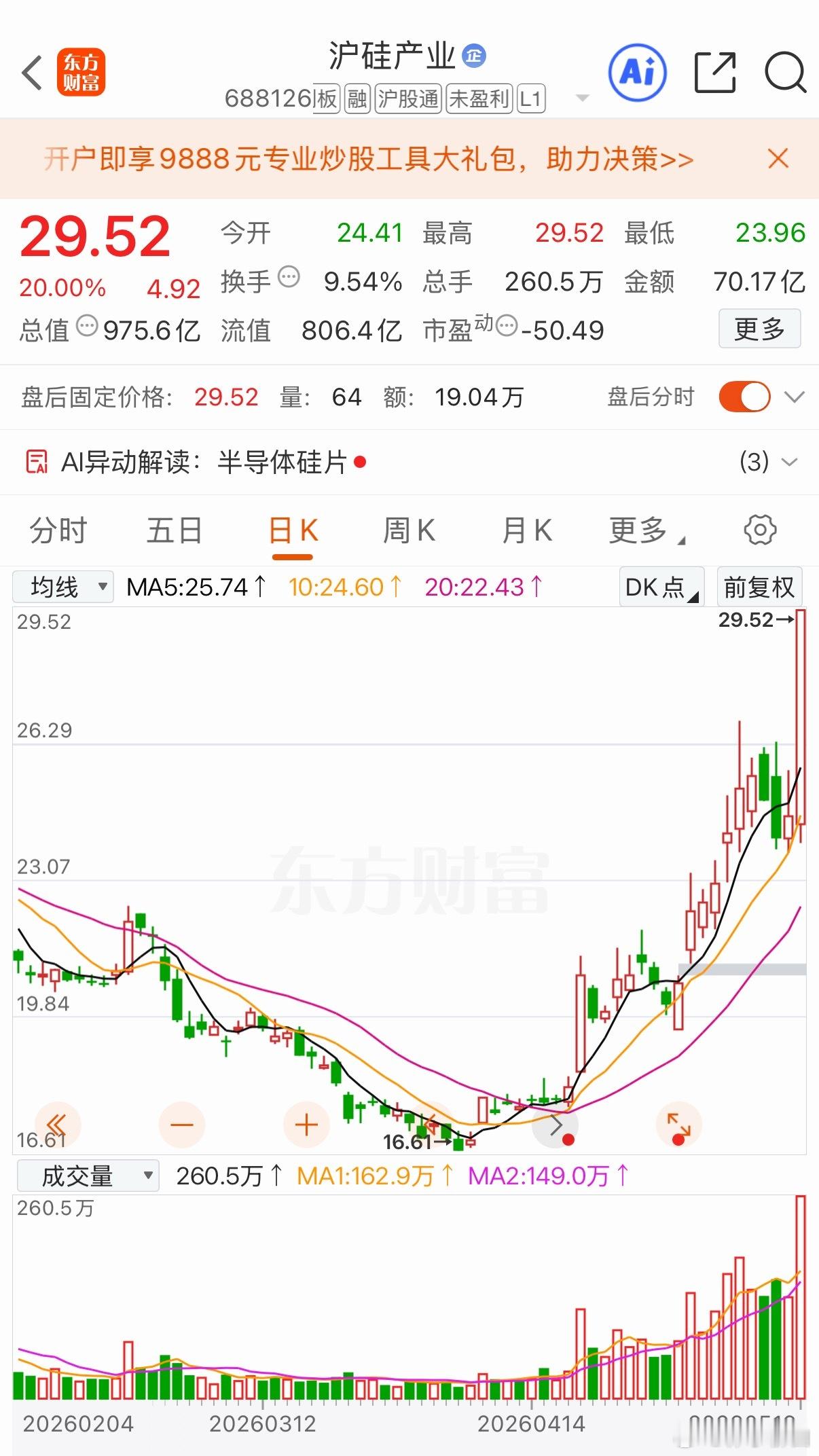 AI算力带动硅片涨价，行业周期上行叠加国产替代提速。核心标的：最具辨识度的是 沪