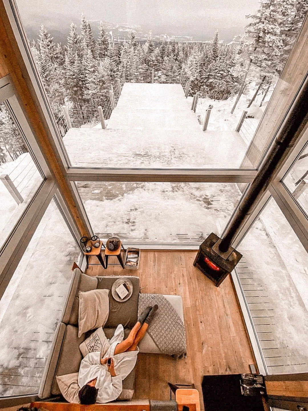 加拿大🔭被大自然环绕的森林全景木屋民宿