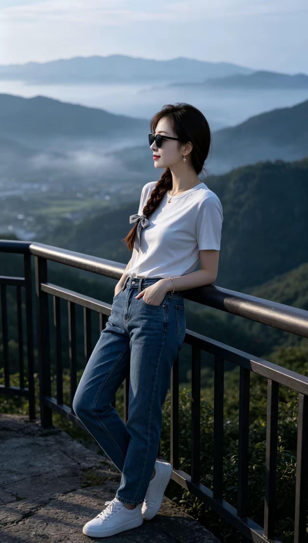 山间美少女，悠然自得，风景如画🍀🌺🌴