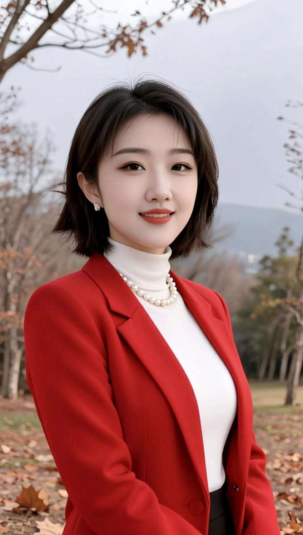 AI秋日红装照 抖音ai创作