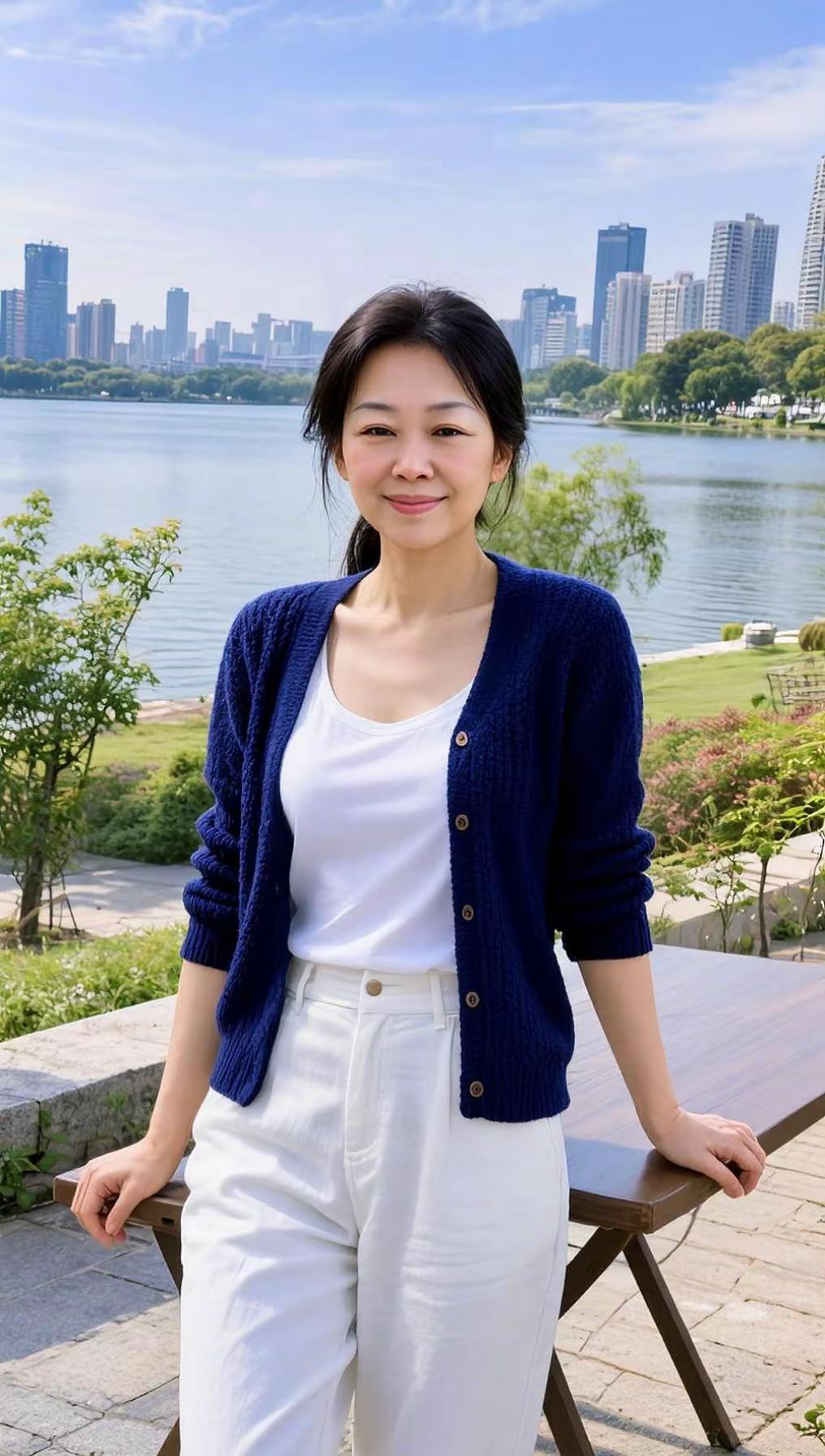 AI湖畔生活照ai创作 自由感拍照