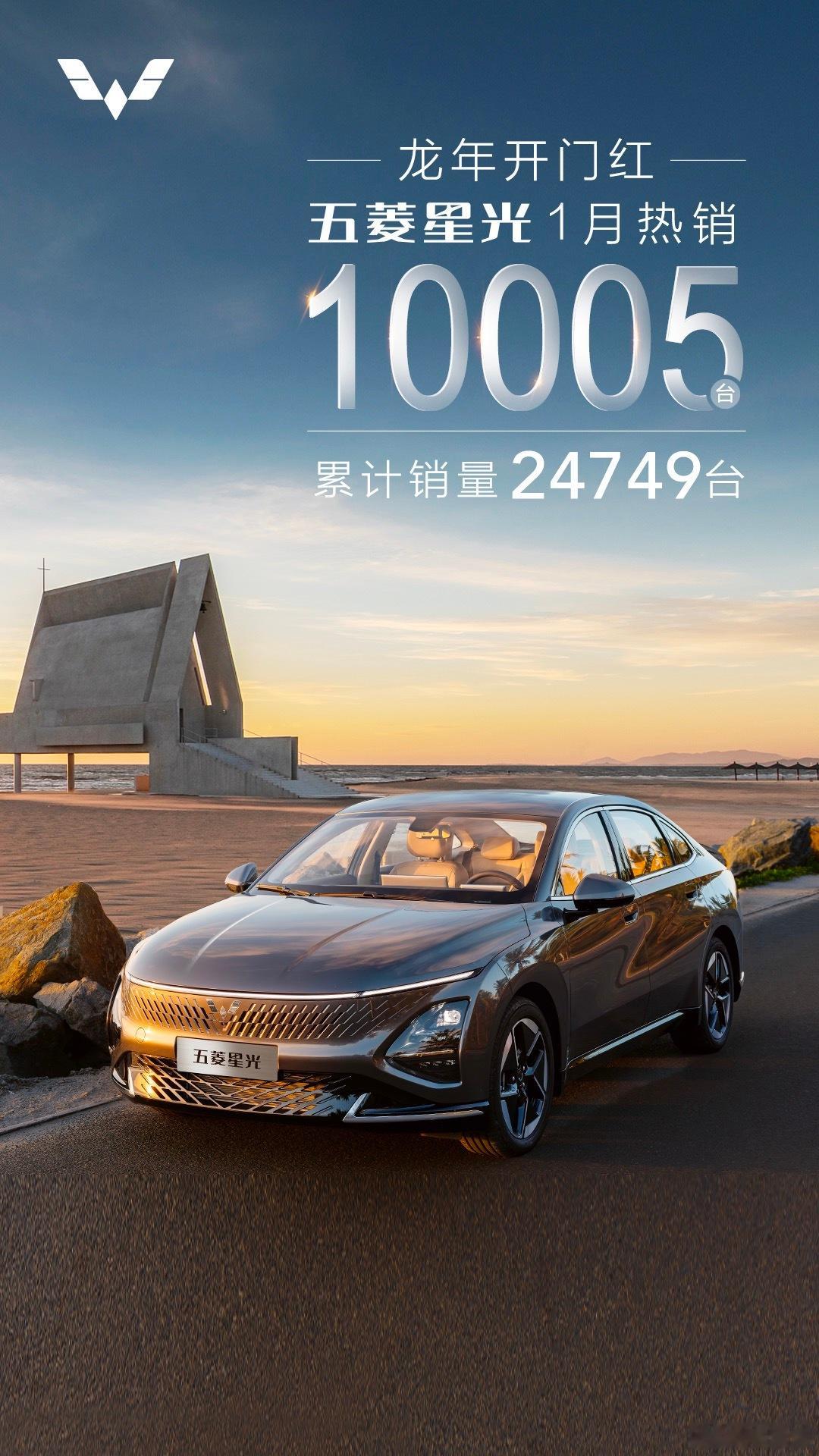二月第一天先给大家说五菱星光销量数据！！1月份销量10005台，累计销量2474