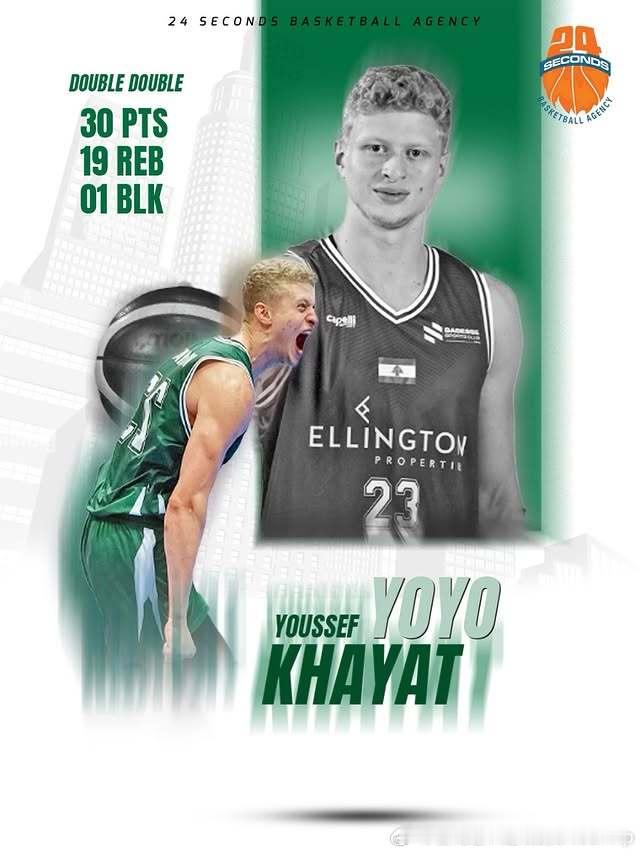 黎巴嫩前锋Youssef Khayat(2003-205cm-F)回国打职业降维