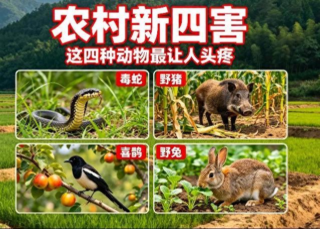 农村“新四害”泛滥！伤人毁地还碰不得，老百姓苦不堪言
以前提起农村的“四害”，大