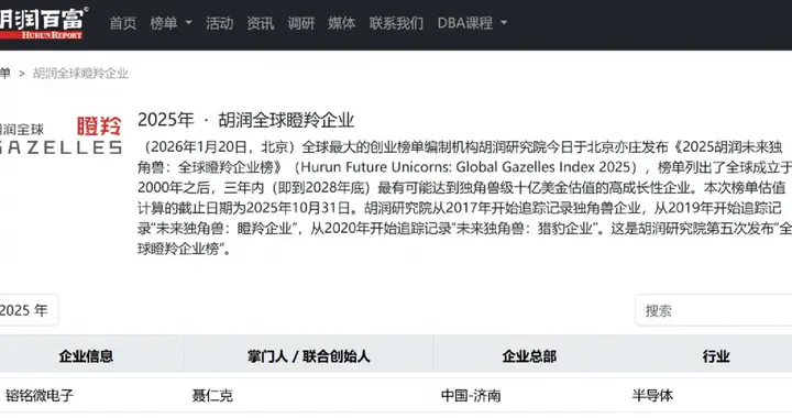 VPU芯片設計企業镕銘微電子入選《2025胡潤未來獨角獸：全球瞪羚企業榜》