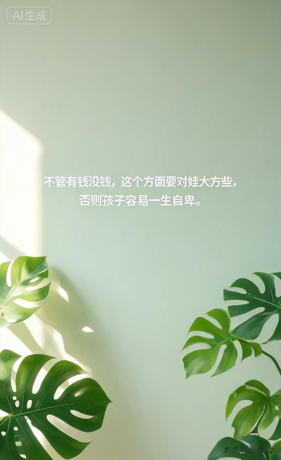 不管有钱没钱，这个方面要对娃大方些，否则孩子容易一生自卑。

你一定见过这样的人