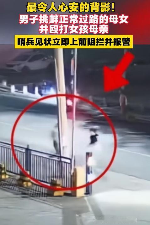 狗胆包天！某地武警某支队大门前，一对母女正正常常地在马路边行走，谁能想到，竟然会