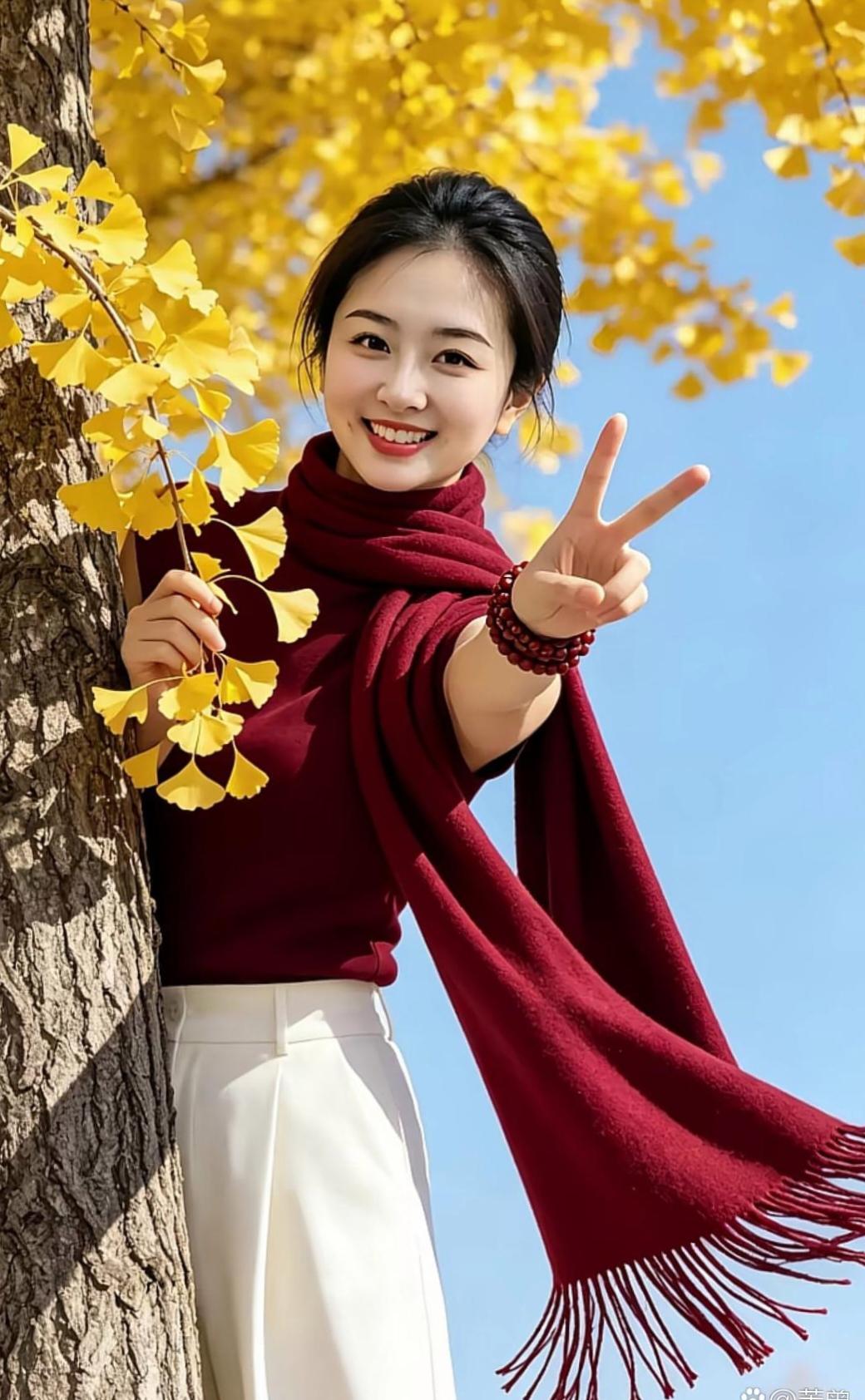 银杏满枝铺金，
晴空万里无尘。
闲看秋风漫舞，
尽享一段良辰。
 
秋日随拍