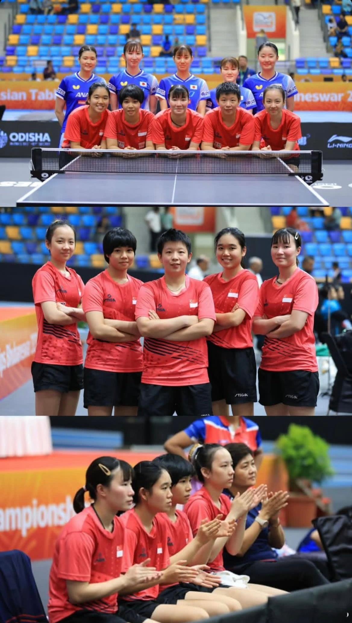 印度亚锦赛 🇸🇬新加坡队女团半决赛后与日本队合影📸️ ​​​