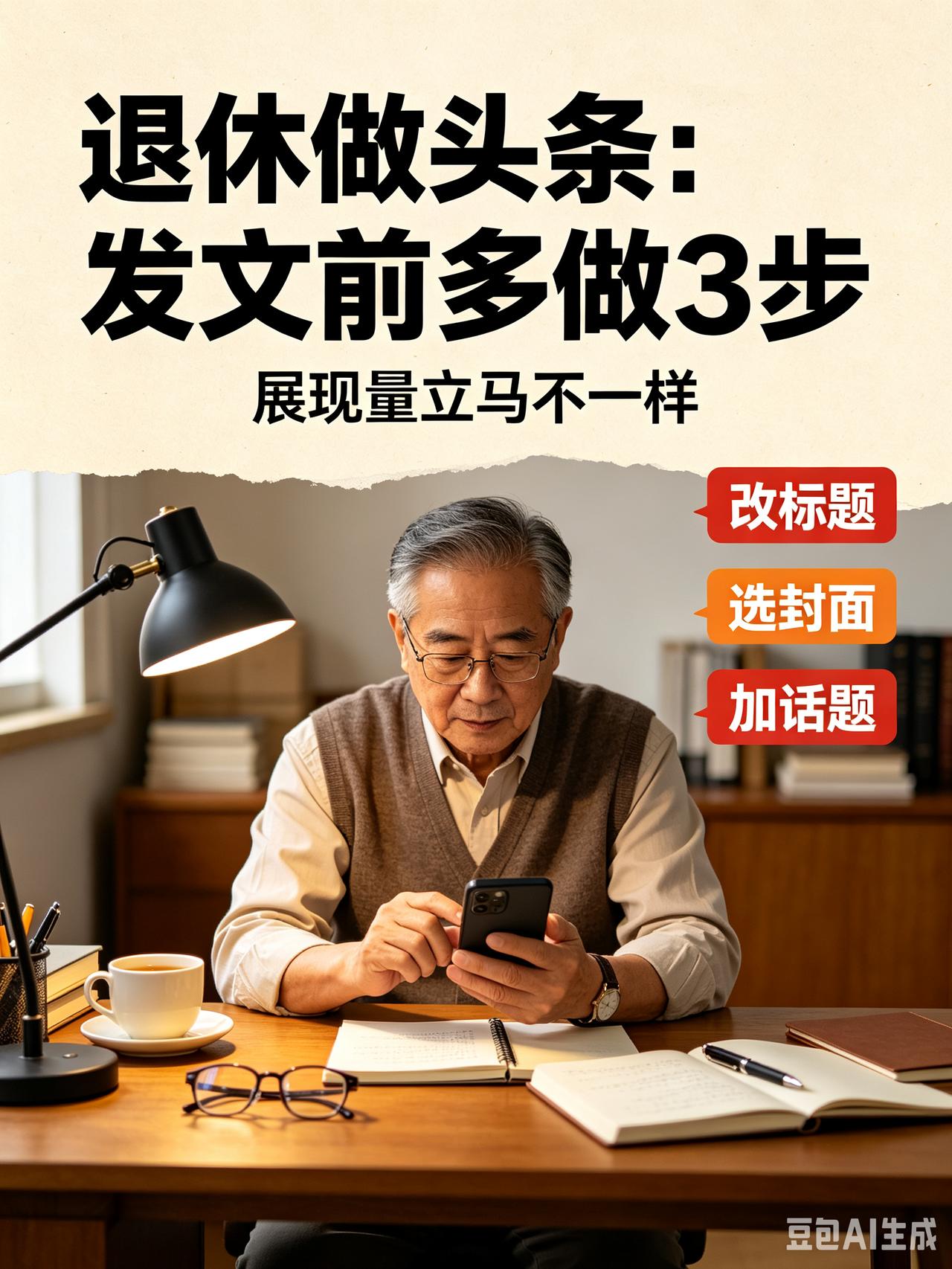退休做头条：发文前多做3步，展现量立马不一样，我也是刚摸清
 
退休朋友做头条，