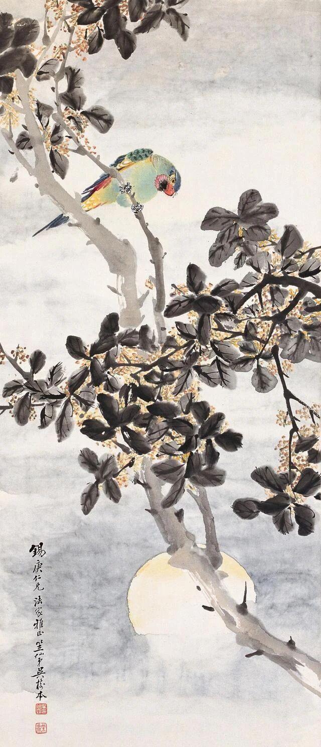 【以色画花、以墨点叶】吴笠仙作品欣赏 ​​​。
他画的花瓣从来不用反复晕染的柔媚