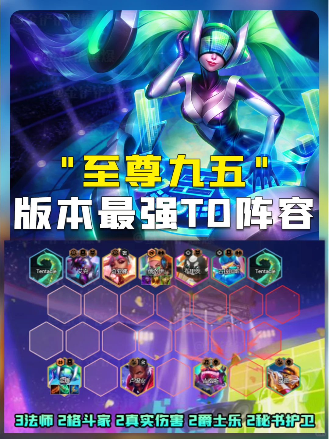 姐妹们！至尊九五！版本最强阵容！库库大师