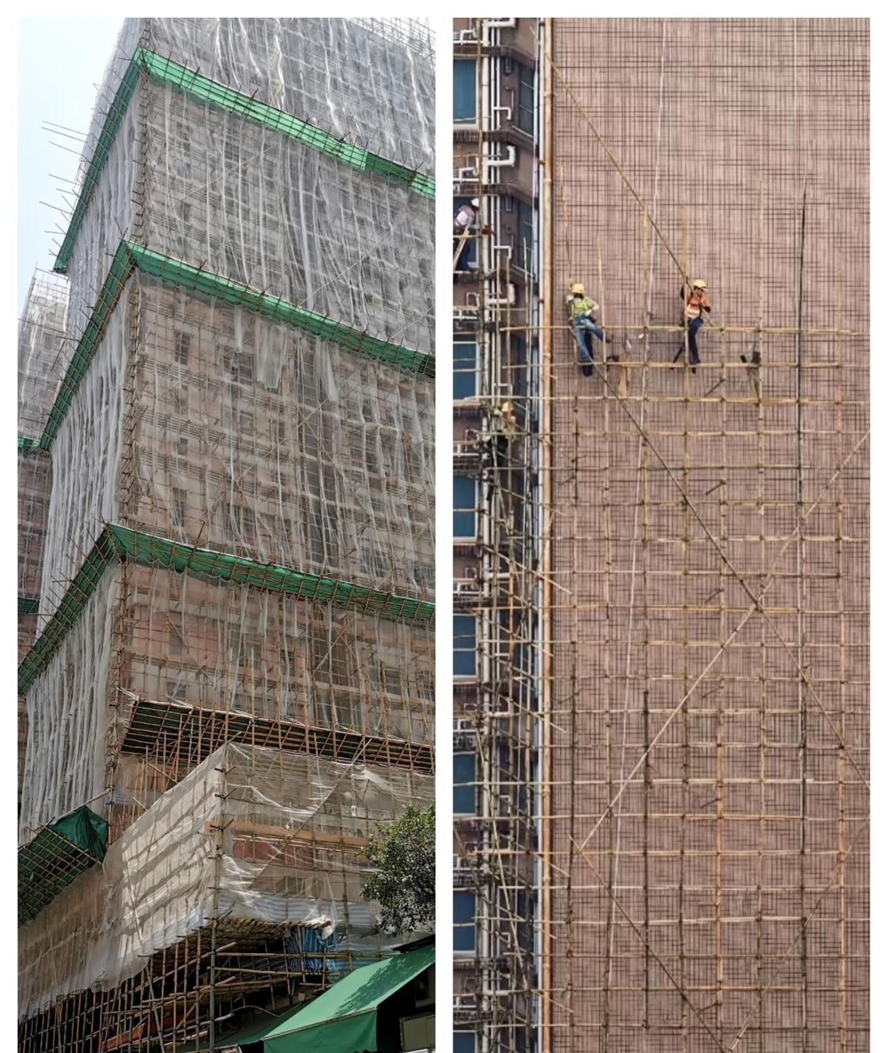 香港这场大火，暴露出一个问题：为何香港装修这么高楼层，还在用竹子搭棚？大家知道干