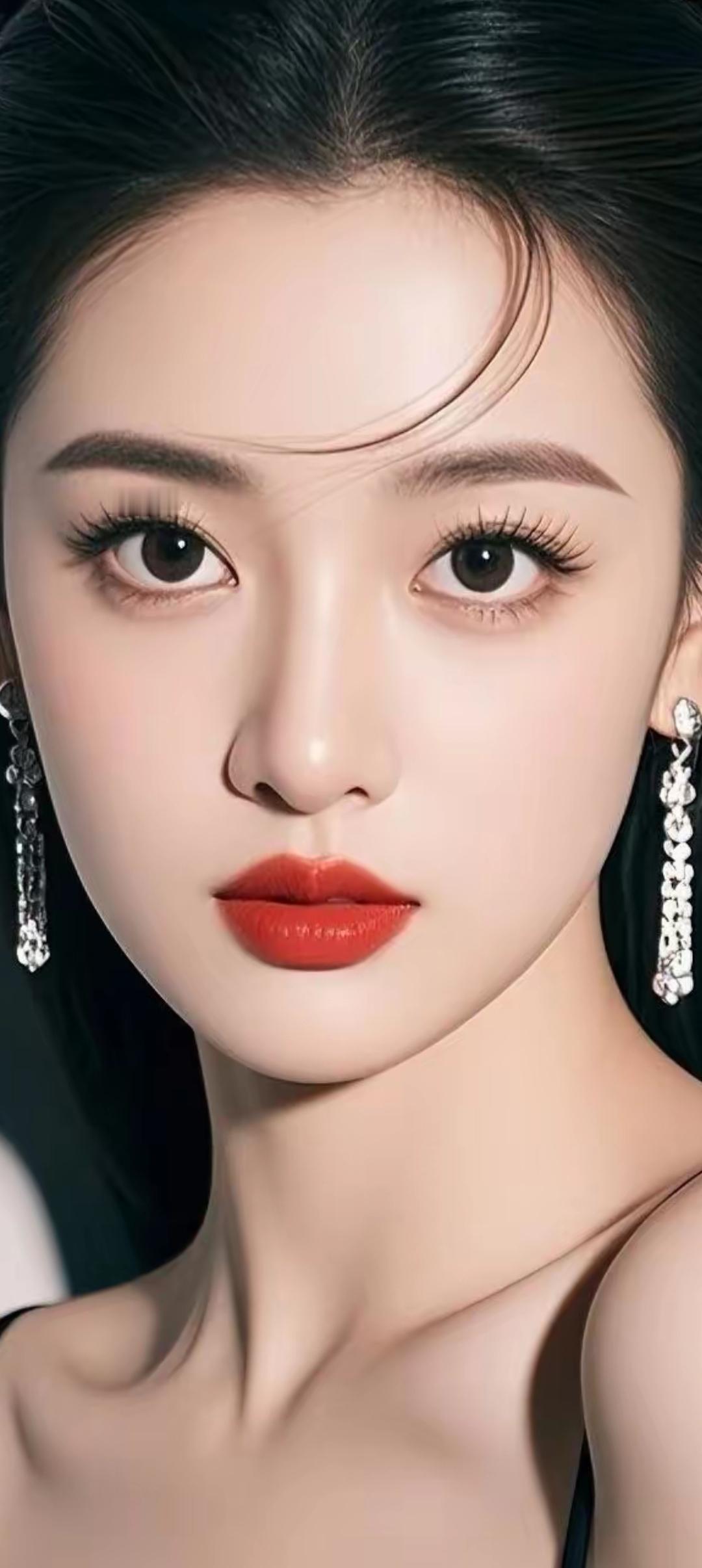 优雅红唇，闪耀耳饰，气质满分！💄✨