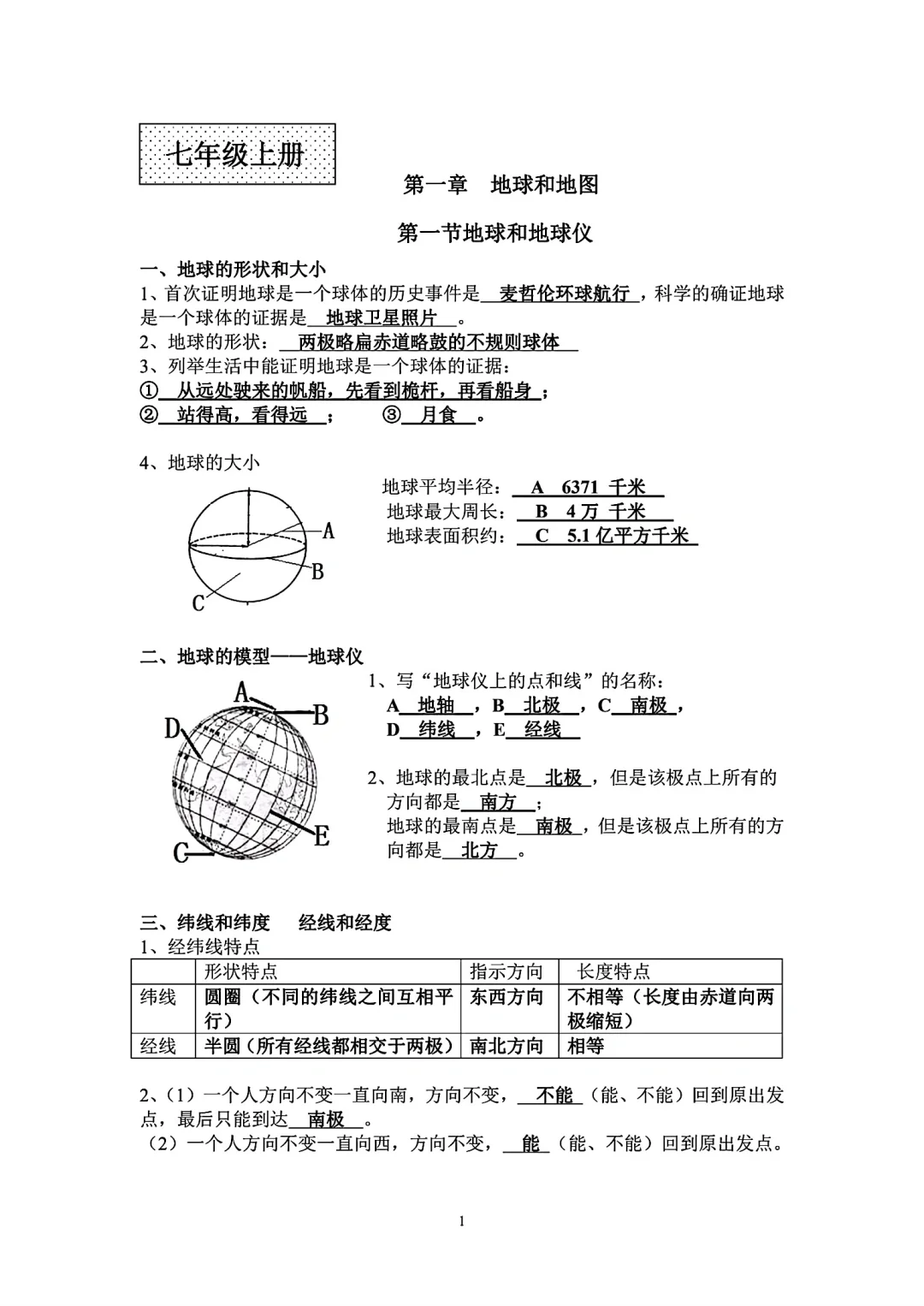 地理七八年级全部会考知识点