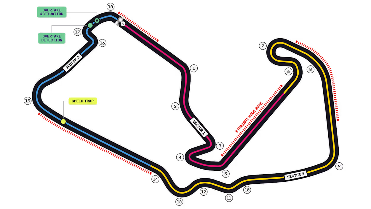 本周末F1英国大奖赛银石赛道将设置4段直道模式的激活区域。F12026F1英国大