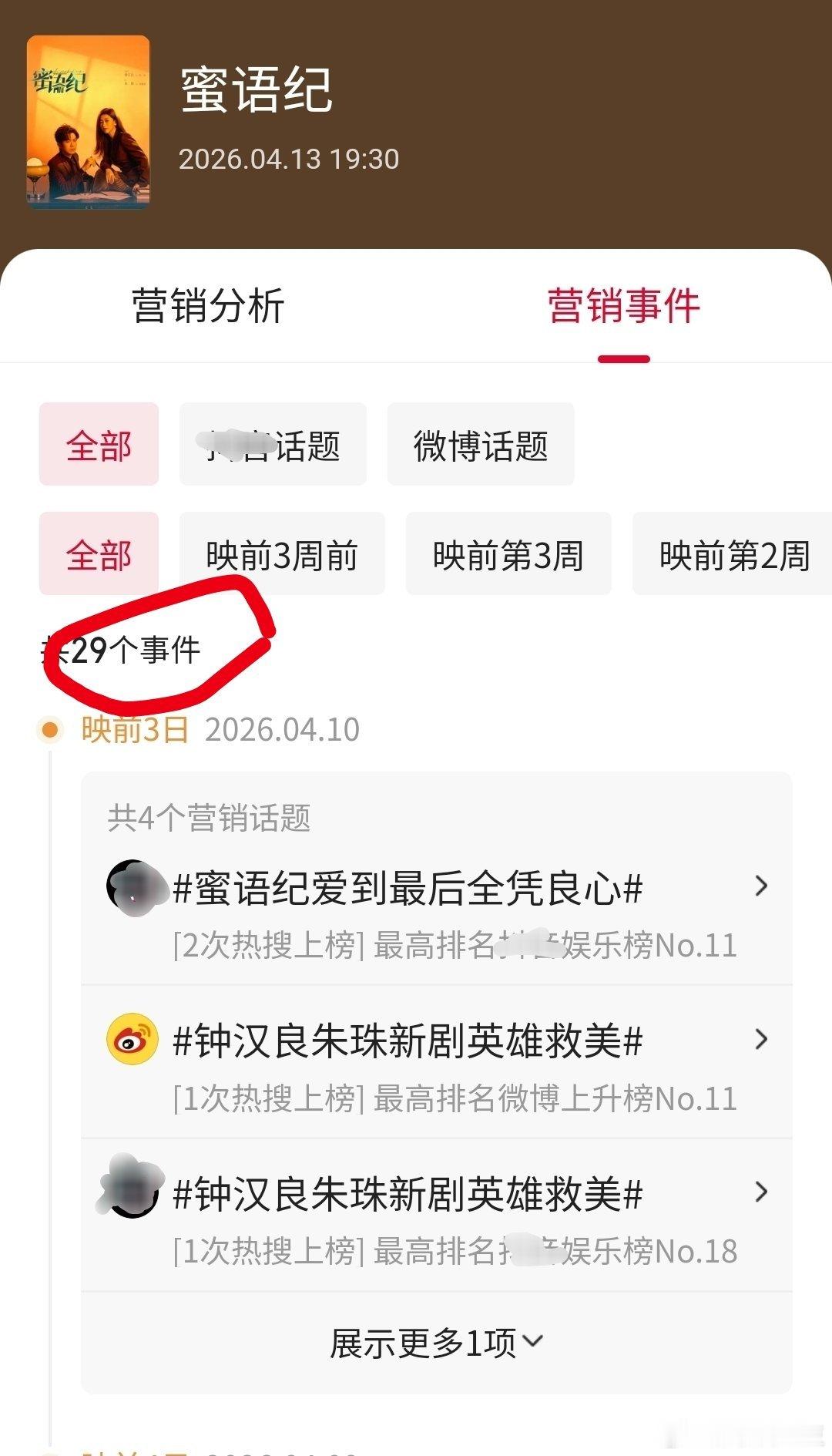 俺们《蜜语纪》明天就要播啦，这个播前宣发力度，穷穷的很安心