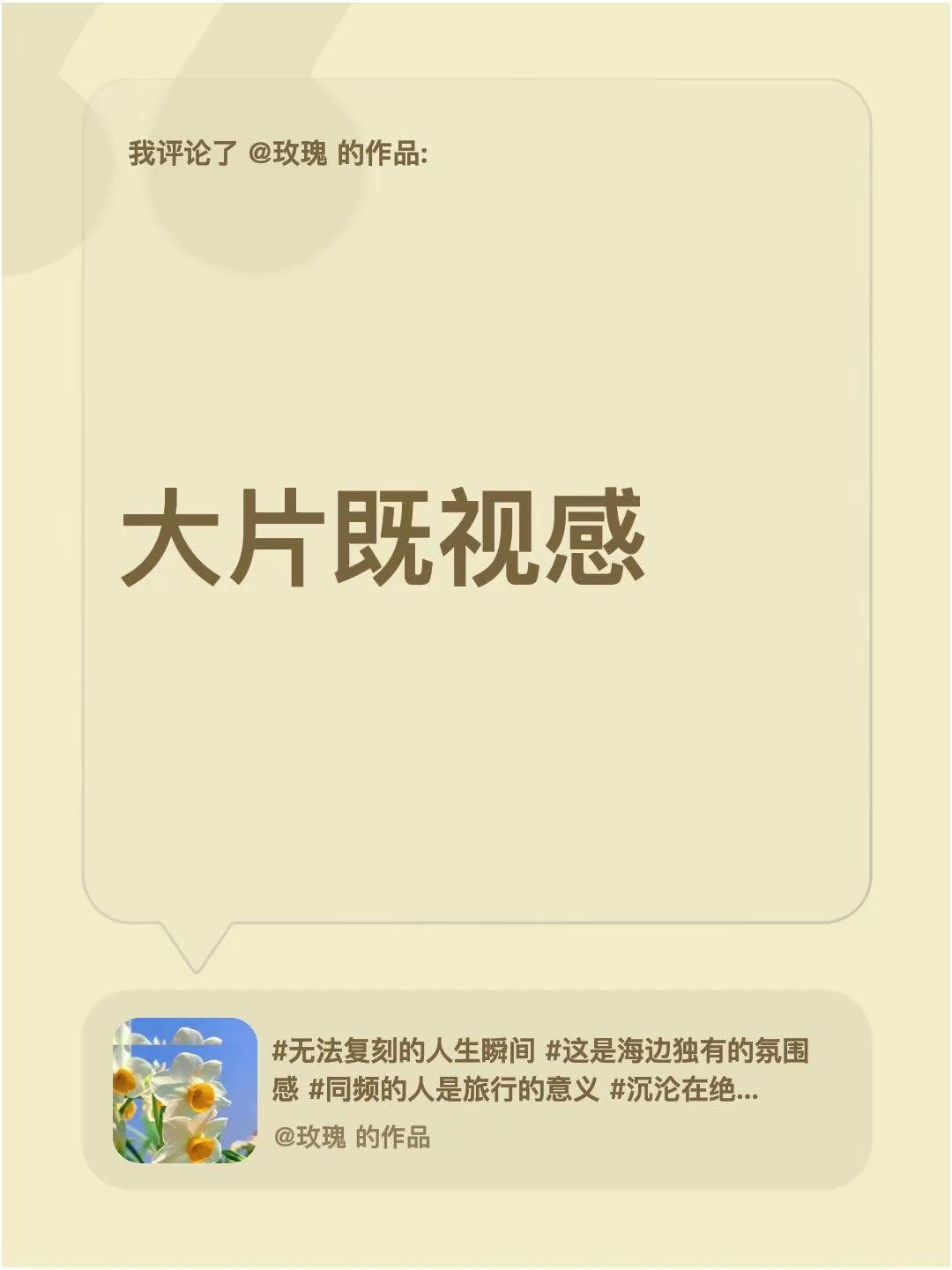 我评论了@玫瑰 的作品：大片既视感
