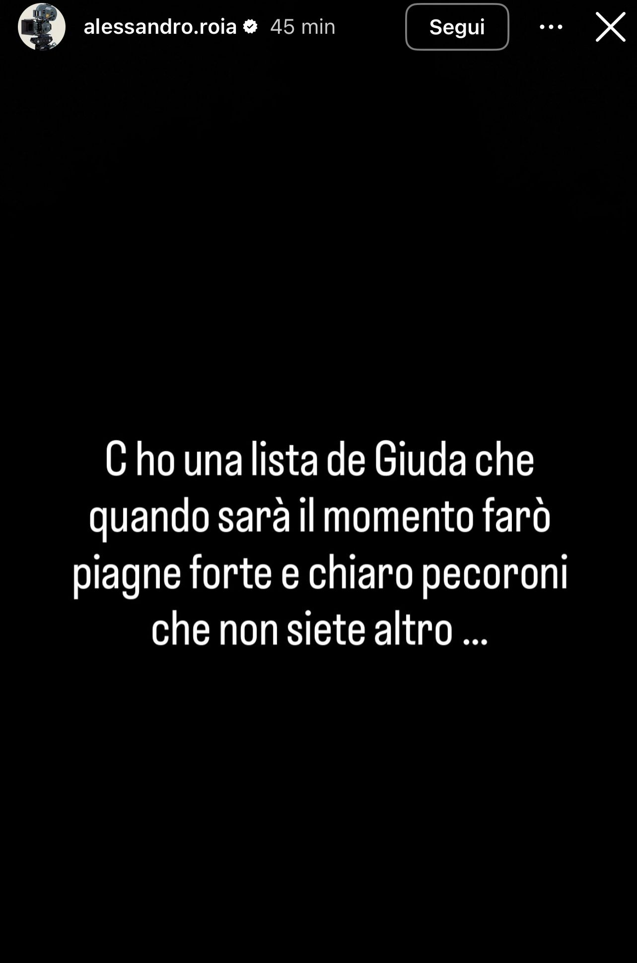 拉涅利女婿Alessandro Roia发ins开喷了：“我这有一份犹大名单，等