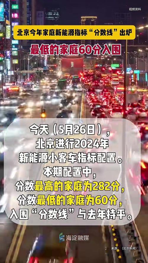 2026年5月26日，北京公布家庭新能源指标配置结果，入围分数线36分，较去年4