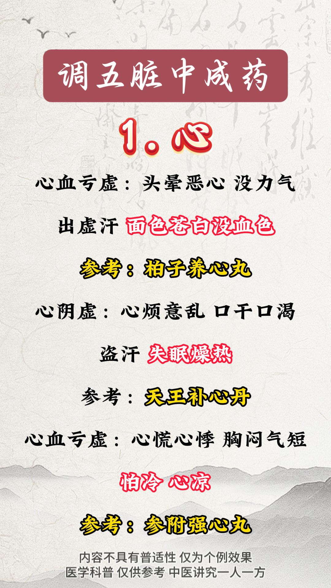 调五脏中成药，你知道几个？。