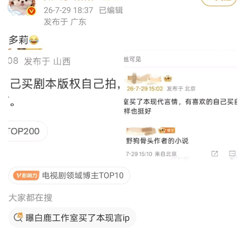 曝白鹿工作室买了本现言ip我是真的服了温如也和赵露思粉丝了，一唱一和的，这个我听
