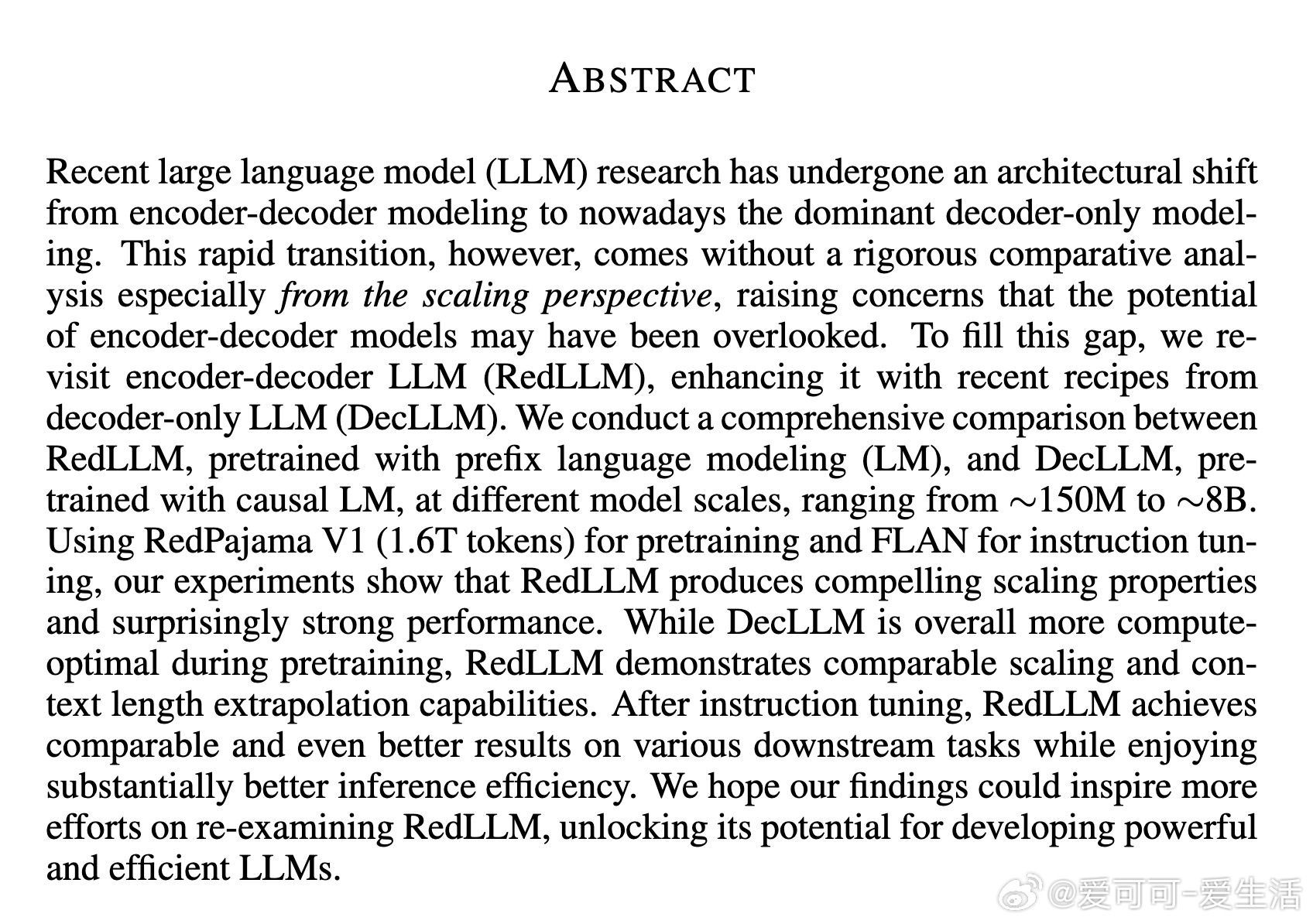 [LG]《Encoder-Decoder or Decoder-Only? Re