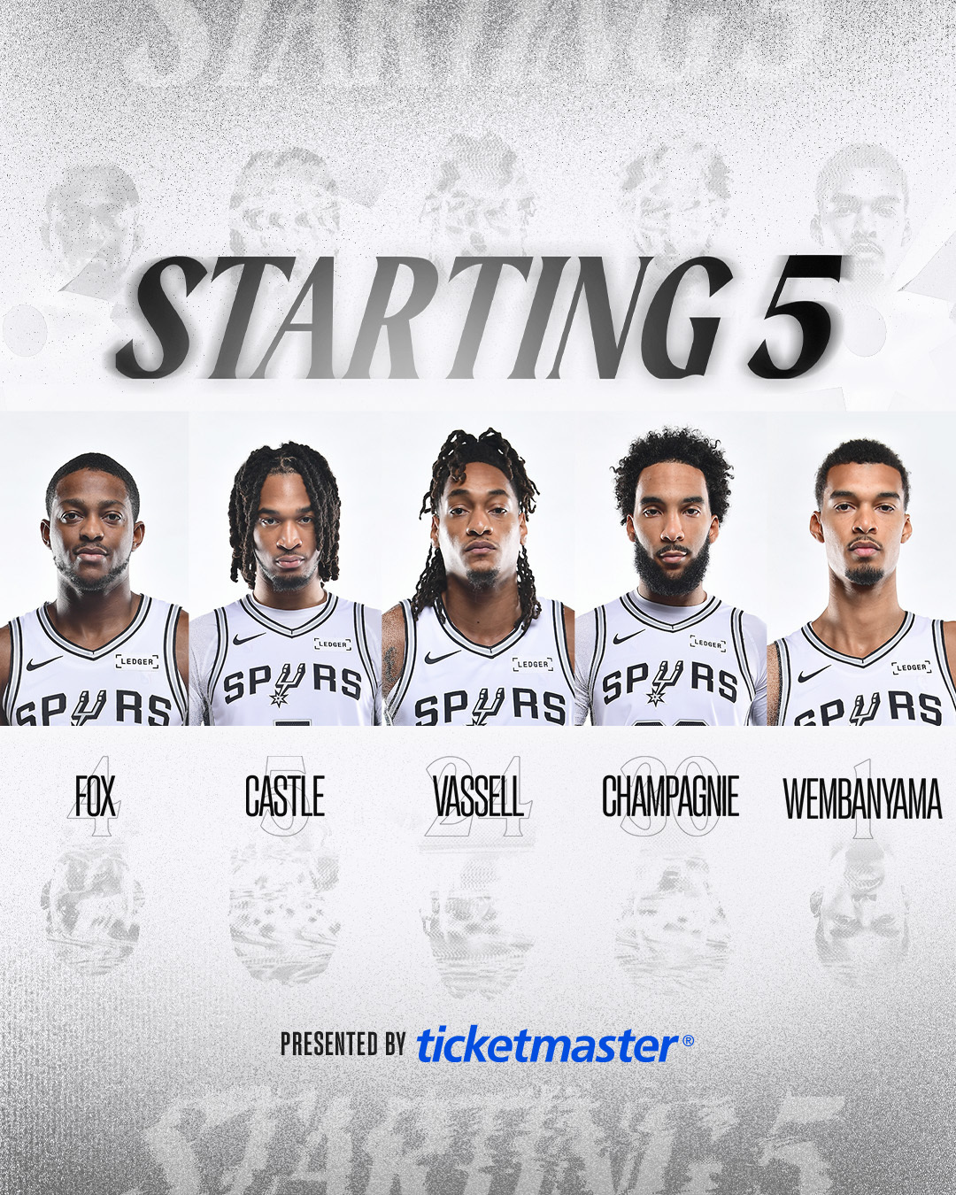 双方首发！冲！马刺vs76人